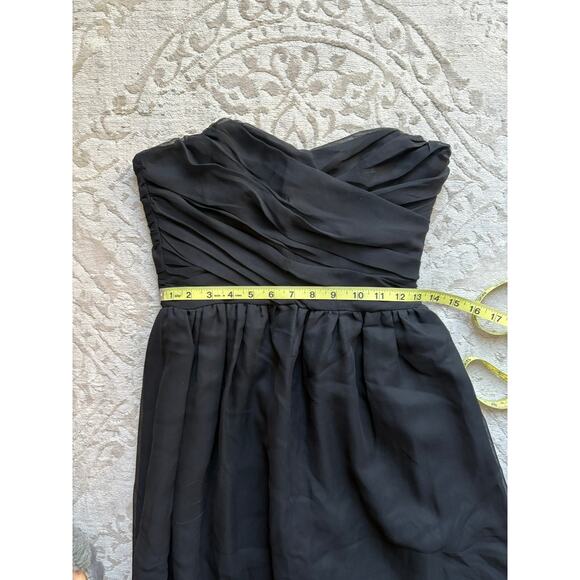 Elise Bergman 100% Silk Strapless Floor-Length Gown Black Chiffon Size Small - Picture 5 of 9